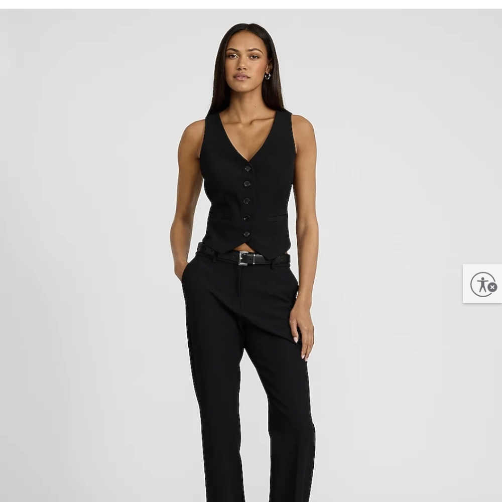 Express Women's Black Vest Top